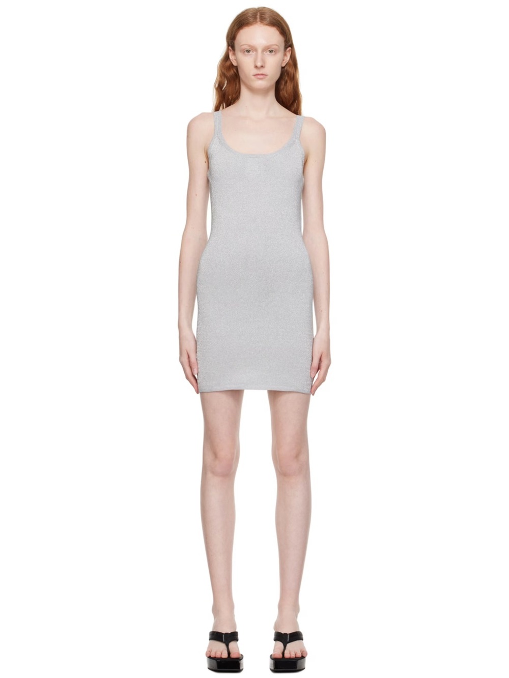Alexander Wang silver metallic sexy mini